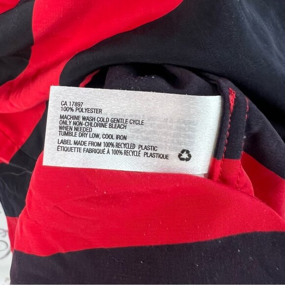 GAP long sleeve stripes Red and Black Striped Top button sleeve detail - Picture 10 of 11